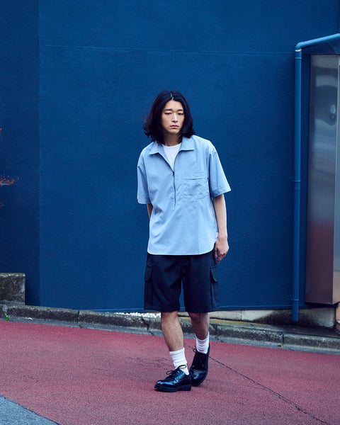 STRETCH POPLIN HALF ZIP SHIRTS