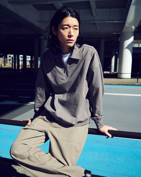 HALF ZIP L/S TEE