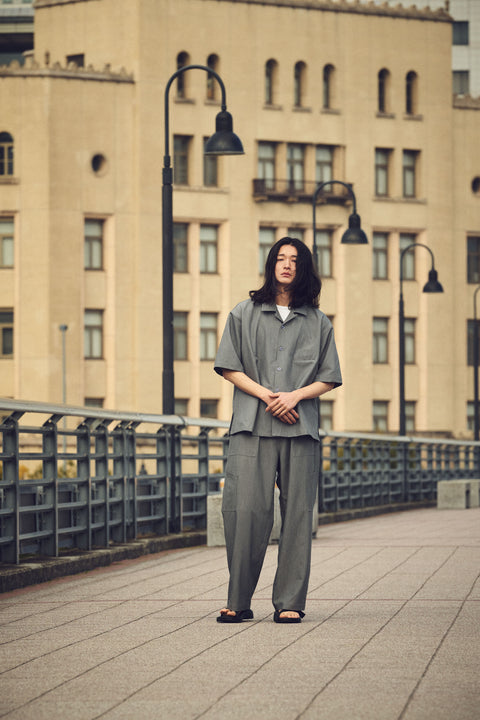 CLEAR TWILL OPEN COLLER SHIRTS