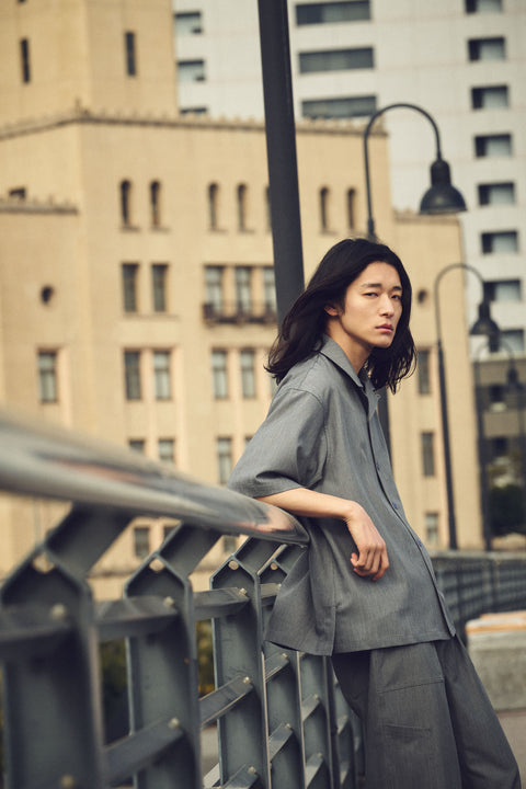 CLEAR TWILL OPEN COLLER SHIRTS