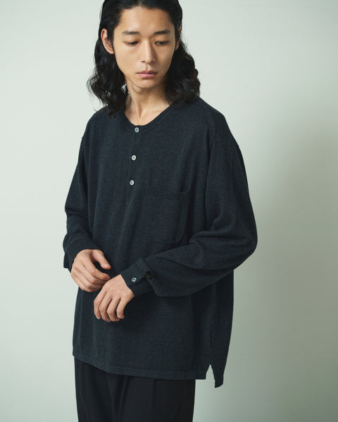 12G C/W HENRY NECK KNIT