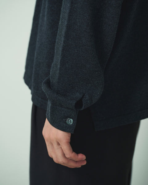 12G C/W HENRY NECK KNIT