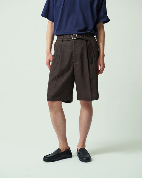 LINEN BLEND 2TUCK SHORTS