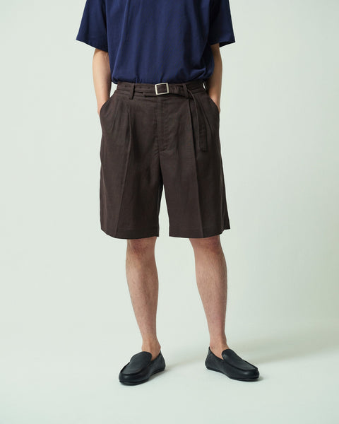 LINEN BLEND 2TUCK SHORTS