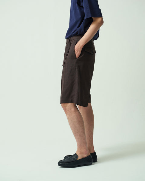 LINEN BLEND 2TUCK SHORTS