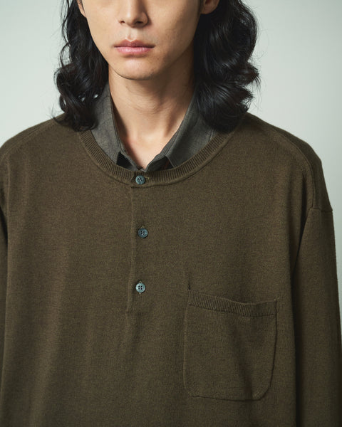 12G C/W HENRY NECK KNIT