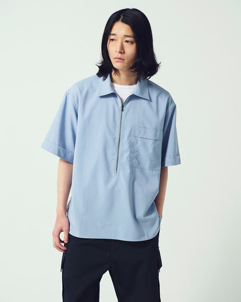 STRETCH POPLIN HALF ZIP SHIRTS