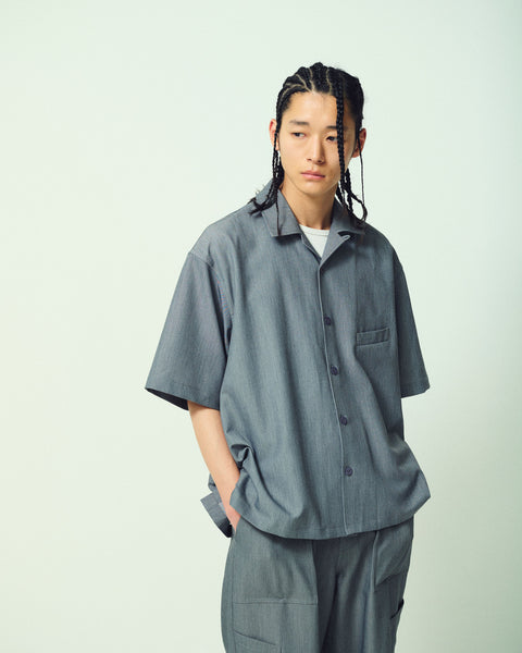 CLEAR TWILL OPEN COLLER SHIRTS
