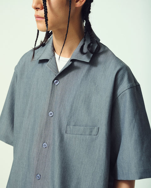 CLEAR TWILL OPEN COLLER SHIRTS
