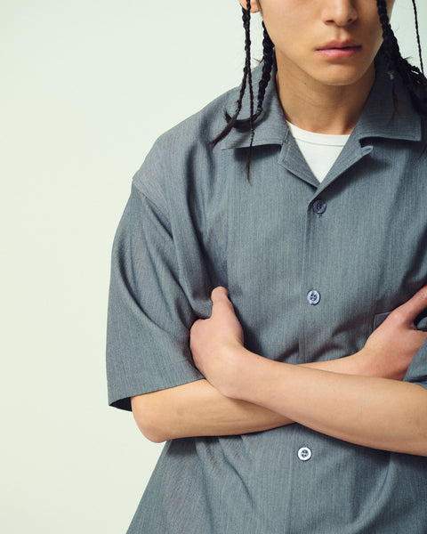 CLEAR TWILL OPEN COLLER SHIRTS