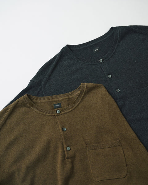 12G C/W HENRY NECK KNIT