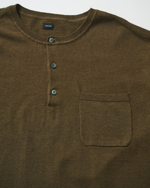 12G C/W HENRY NECK KNIT