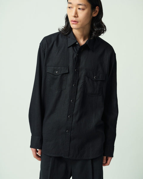 LINEN BLEND WESTERN SHIRT