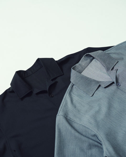 CLEAR TWILL OPEN COLLER SHIRTS