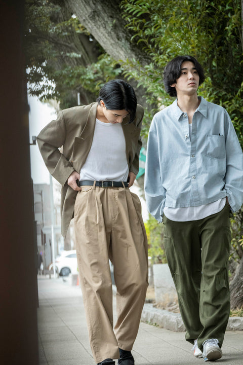 2TUCK TAPERED WIDE TROUSERS
