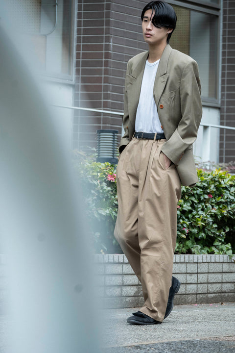 2TUCK TAPERED WIDE TROUSERS