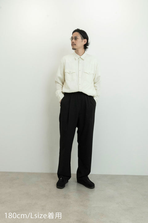 SUMMER WOOL MIX EASY PANTS