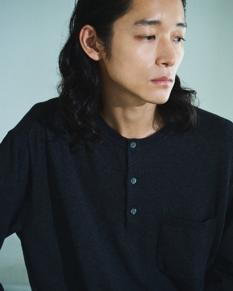 12G C/W HENRY NECK  KNIT