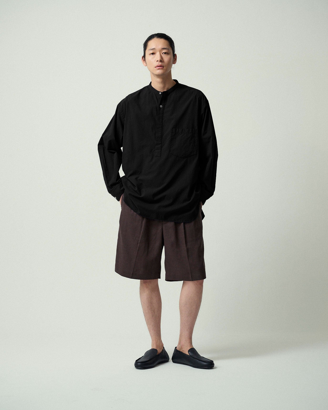RELAX STAND COLLAR PULLOVER SHIRT – RHYTHR