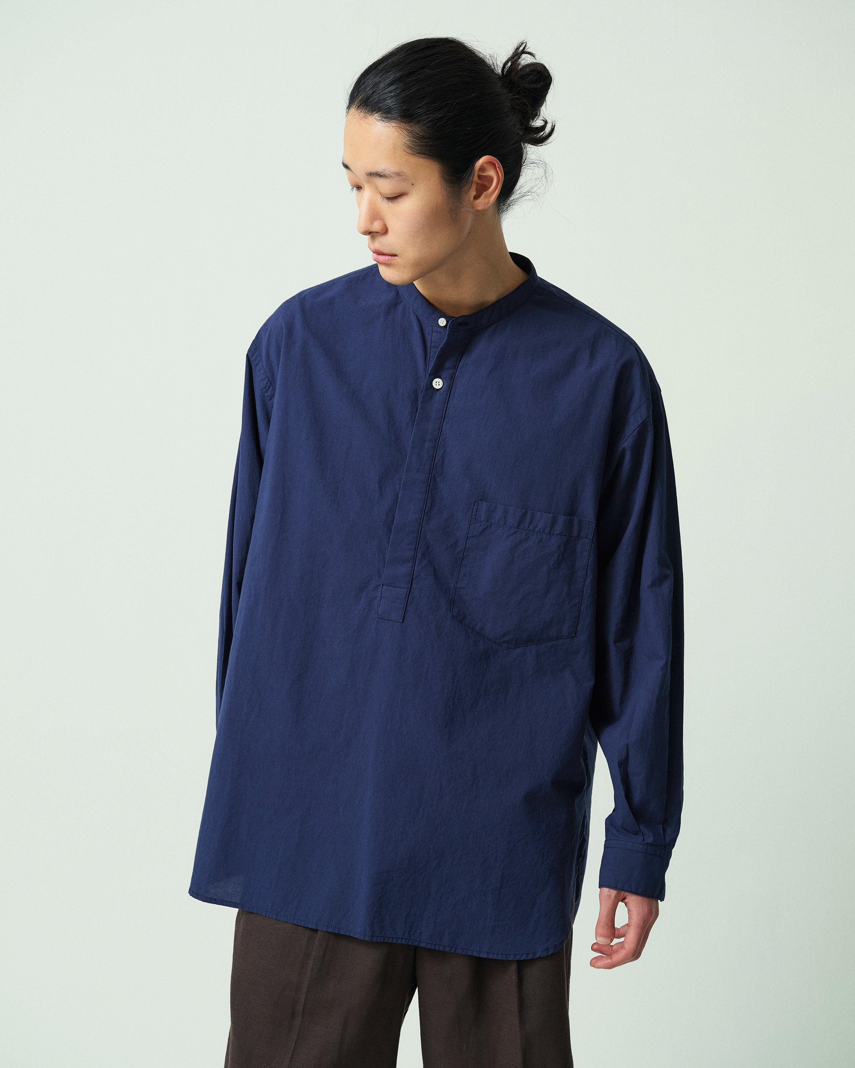 RELAX STAND COLLAR PULLOVER SHIRT – RHYTHR