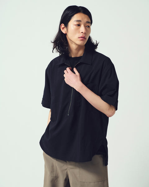 STRETCH POPLIN HALF ZIP SHIRTS