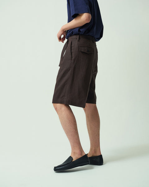 LINEN BLEND 2TUCK SHORTS