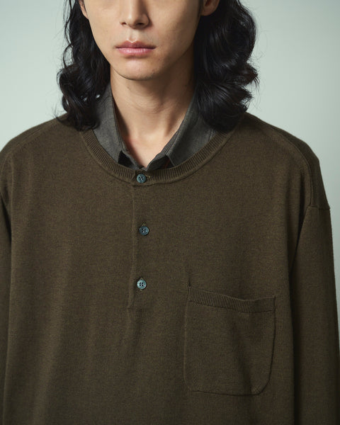 12G C/W HENRY NECK  KNIT