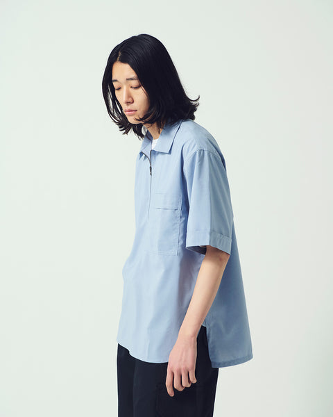 STRETCH POPLIN HALF ZIP SHIRTS