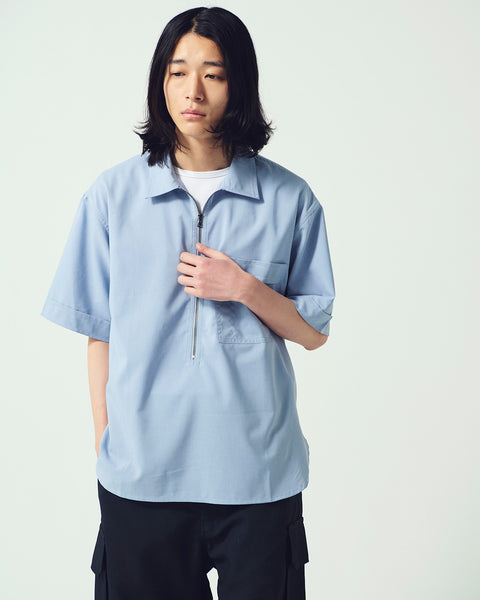 STRETCH POPLIN HALF ZIP SHIRTS