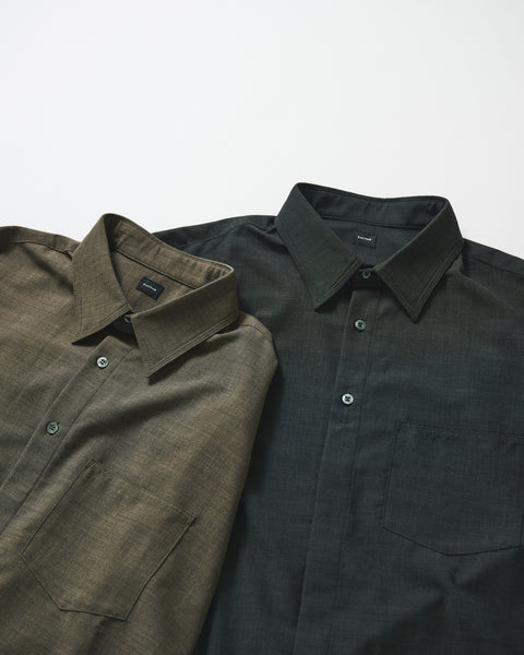 LIGHT WOOL MIX TRIPLE STITCH SHIRTS