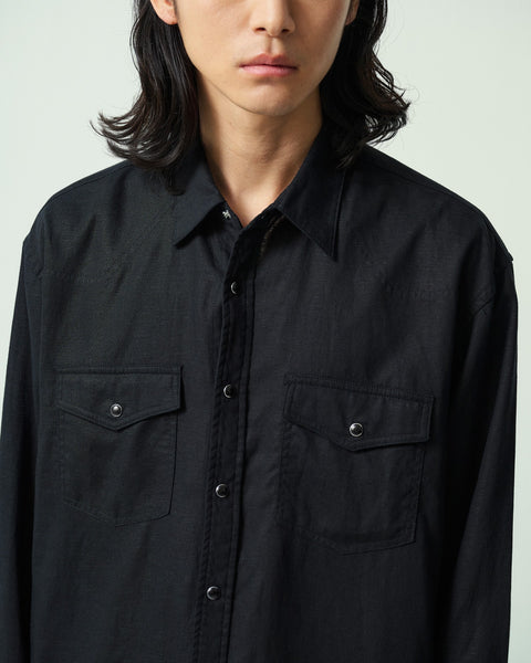 LINEN BLEND WESTERN SHIRT