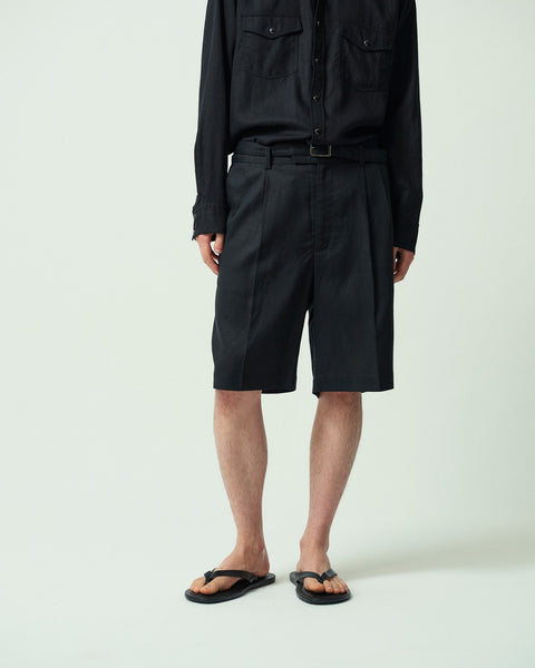 LINEN BLEND 2TUCK SHORTS