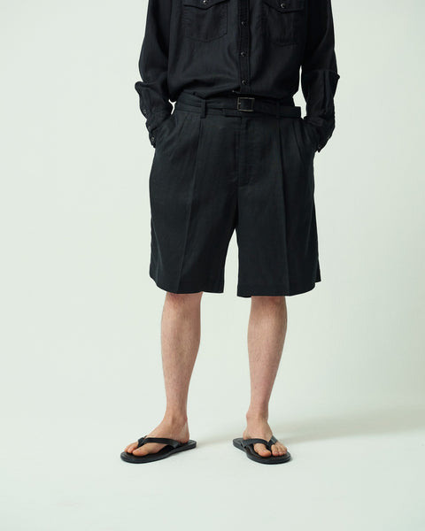 LINEN BLEND 2TUCK SHORTS