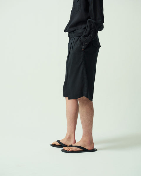 LINEN BLEND 2TUCK SHORTS