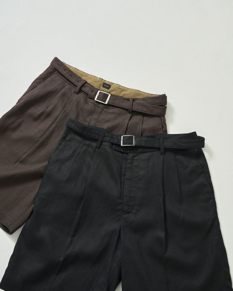 LINEN BLEND 2TUCK SHORTS
