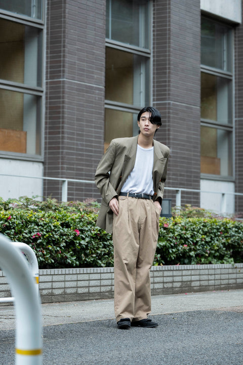 2TUCK  TAPERED WIDE TROUSERS