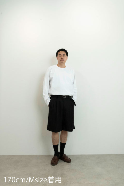 LINEN BLEND 2TUCK SHORTS