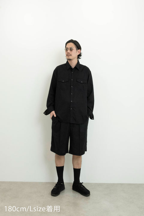 LINEN BLEND WESTERN SHIRT