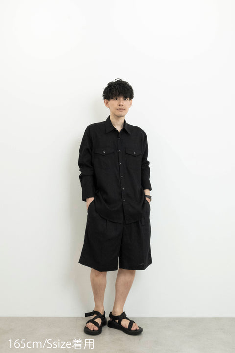 LINEN BLEND WESTERN SHIRT