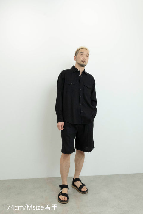 LINEN BLEND WESTERN SHIRT